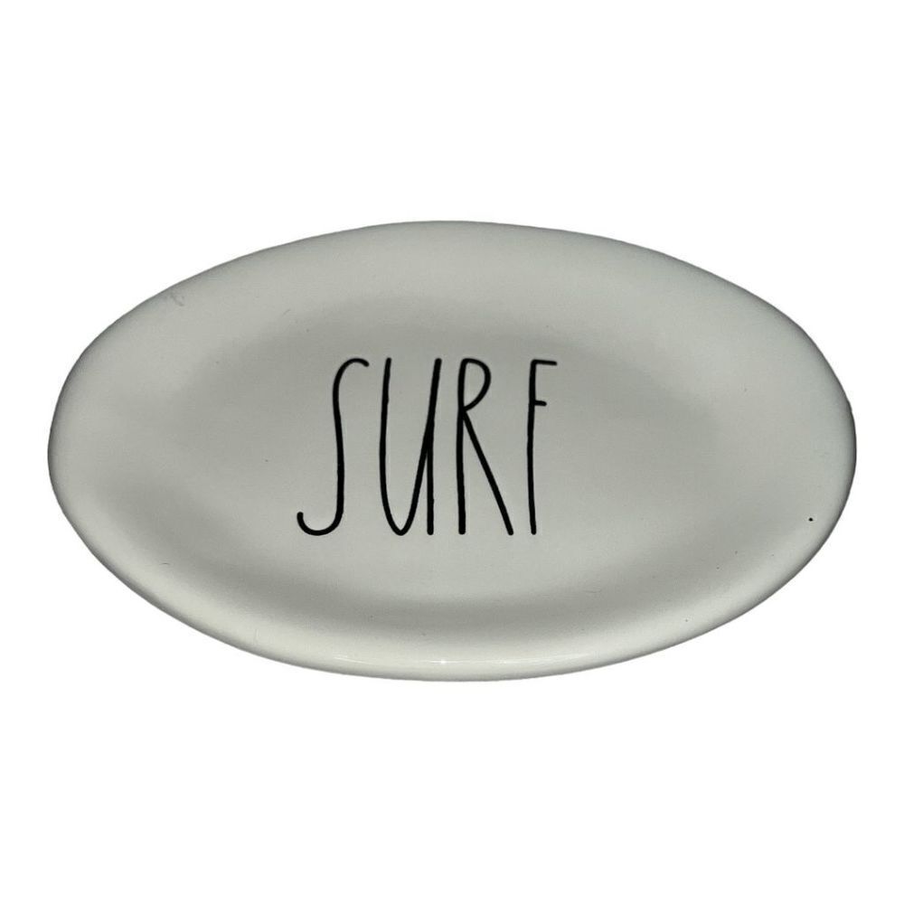 Rae Dunn Oval Ceramic SURF Platter 8x5.5 Inches